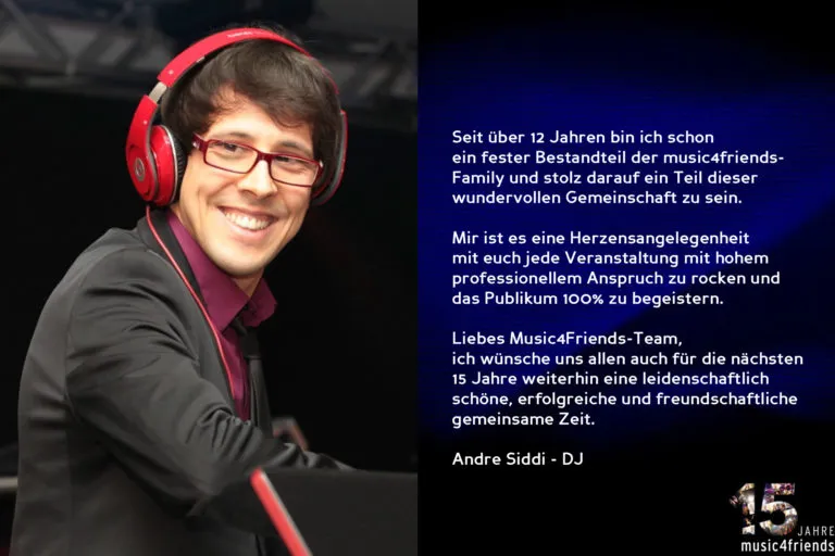 Musik4Friends feiert 15-jähriges Jubiläum mit Gratulationskarten und Gemeinschaftsmomenten.